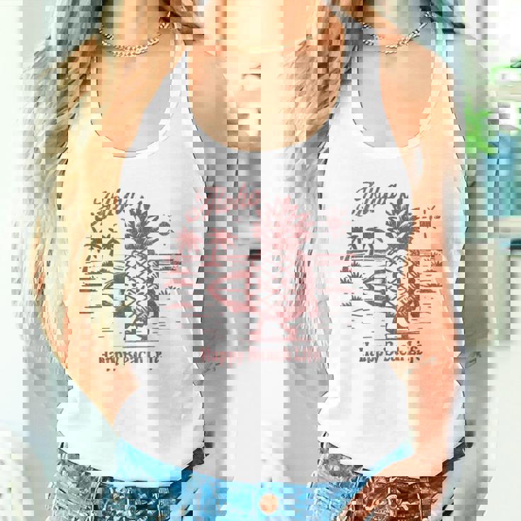 サーフィン パイナップル レトロ ビーチ ヤシの木 トロピカル 美学 タンクトップ