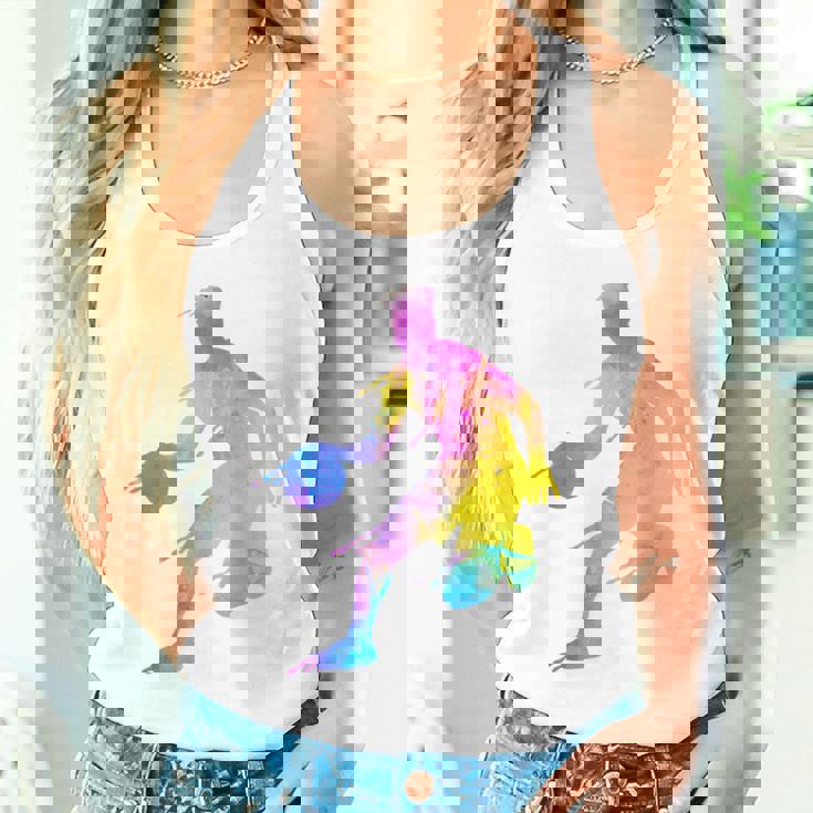 バスケットボール カラフル スプラッター ティーン ガールズ バスケットボール コーチ タンクトップ