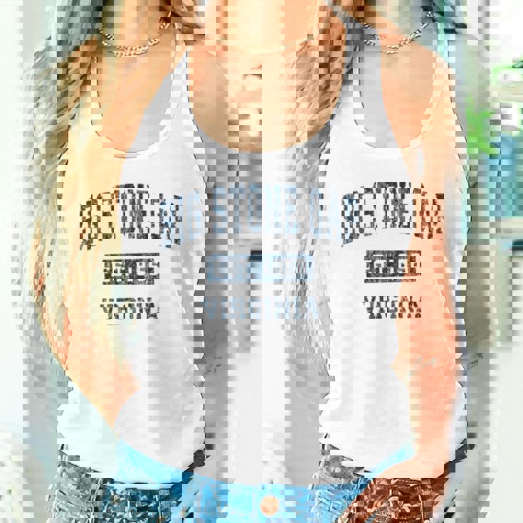 ビッグストーンギャップ バージニアva ヴィンテージ スポーツデザイン ネイビープリント タンクトップ