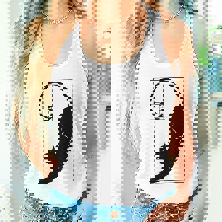 フィボナッチキャット 黄金比プリント タンクトップ