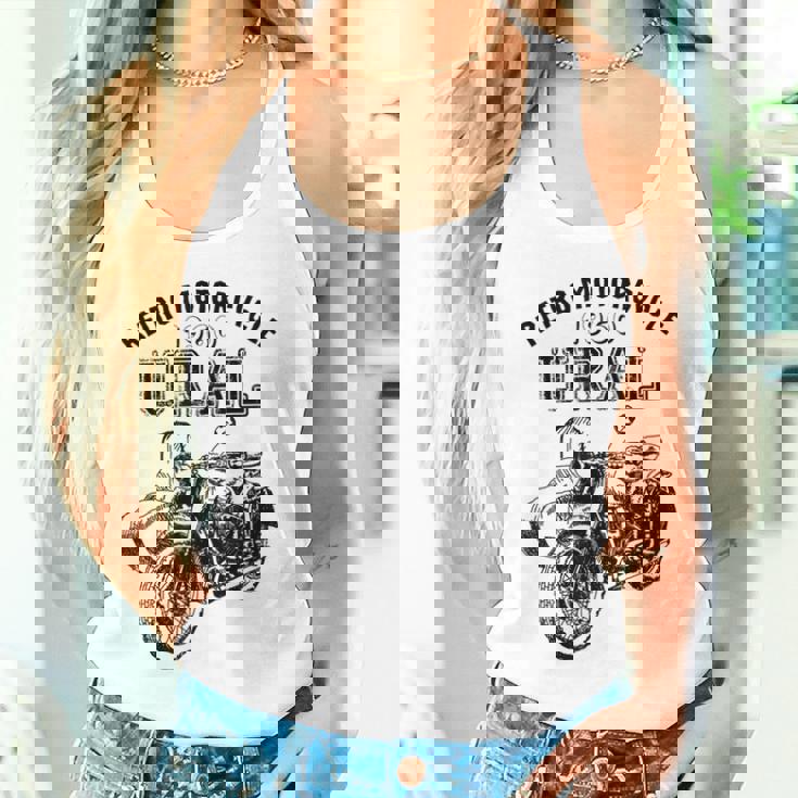 レトロモーターサイクルウラルtシャツ-ヴィンテージサイドカーモーターバイク タンクトップ