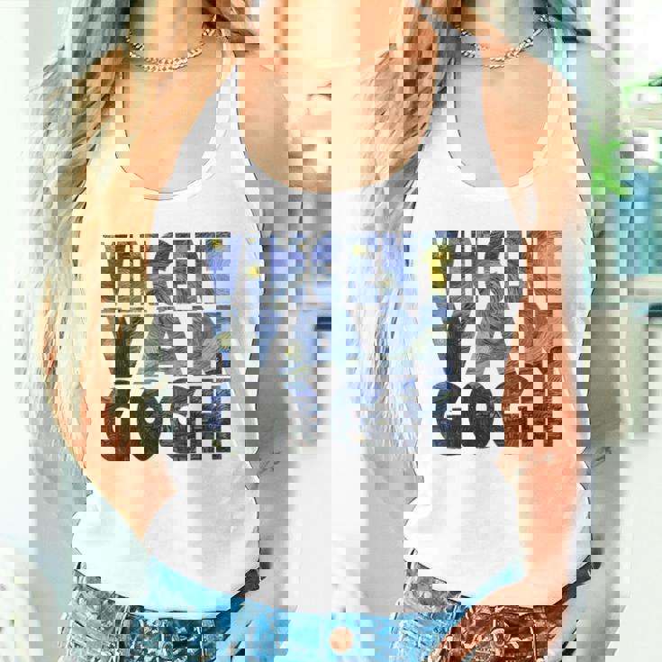 ヴィンセント・ヴァン・ゴッホ作「星月夜」 テキスト ミュージアムアート タンクトップ