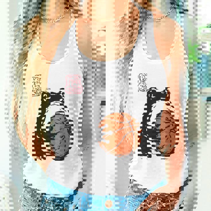 不機嫌そうなカエル 面白い バスケットボール アニメ 日本語 タンクトップ