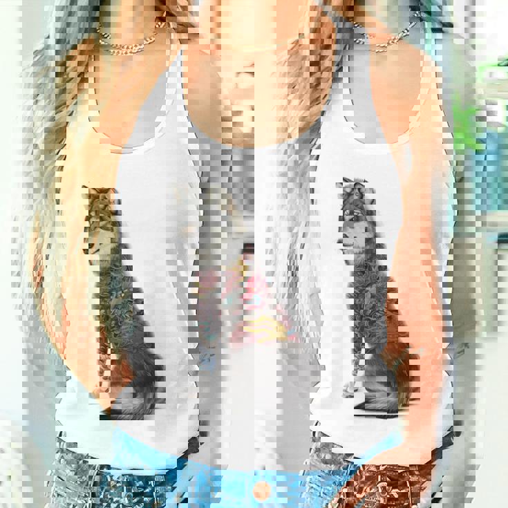 灰色オオカミ 伝統的な日本の龍の入れ墨 入泉 タンクトップ