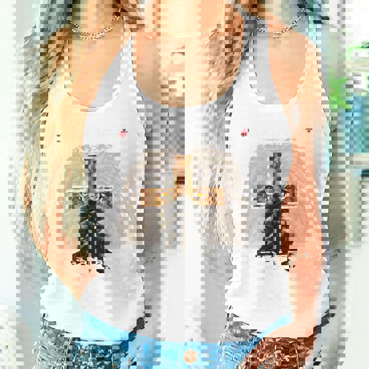 祈り 戦士 ライオン ユダ グラフィック クリスチャン クロスバック プリント タンクトップ