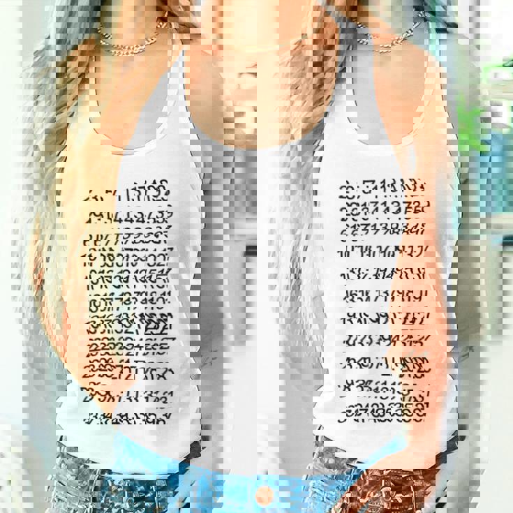 素数 数学 数式 公式 元素記号 化学式 物理 虚数 周期表 円周率 メンズ キッズ 子供 白 プリントosu タンクトップ