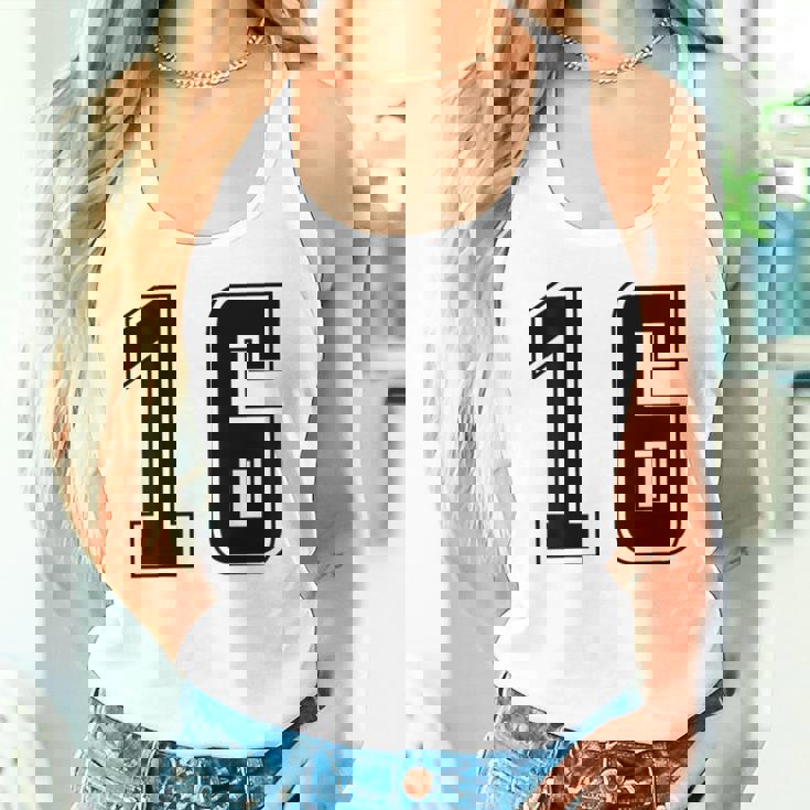 背番号 16 チーム短大スポーツ背番号付きユニフォーム タンクトップ