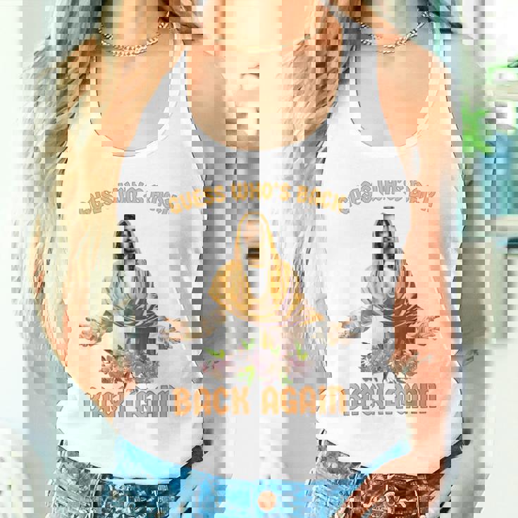 誰が戻ったと思う？また戻ってきましたイエスキリストハッピーイースター タンクトップ