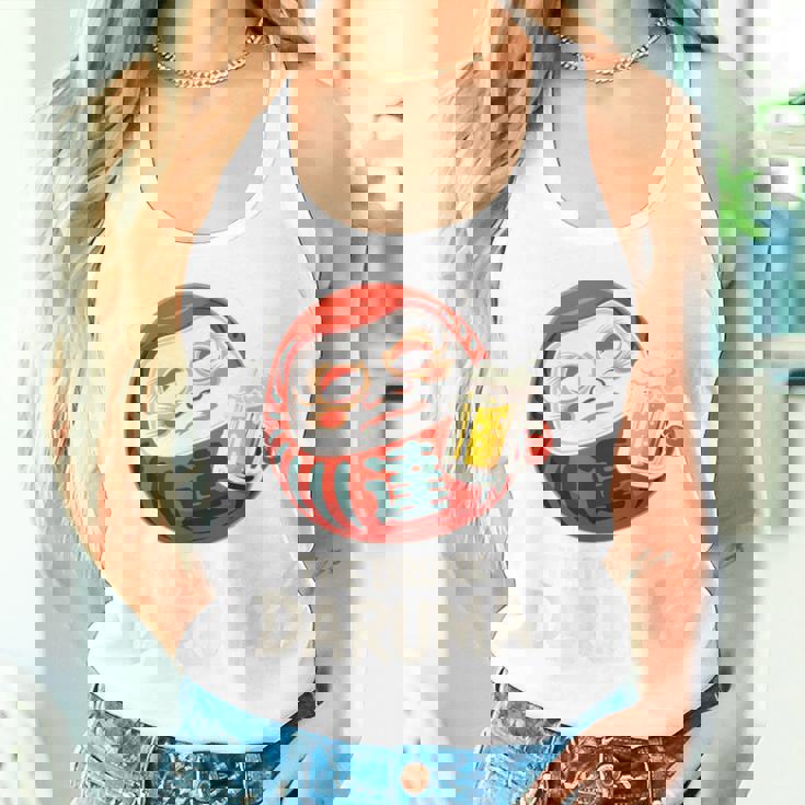 酔っぱらい だるま 日本の漢字 お土産 ビール アート 日本 ユーモア タンクトップ