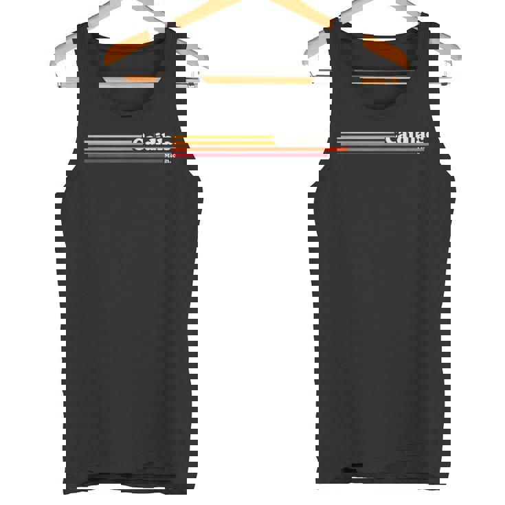 1980年代ヴィンテージグラフィックスタイルキャデラックミシガン。 タンクトップ