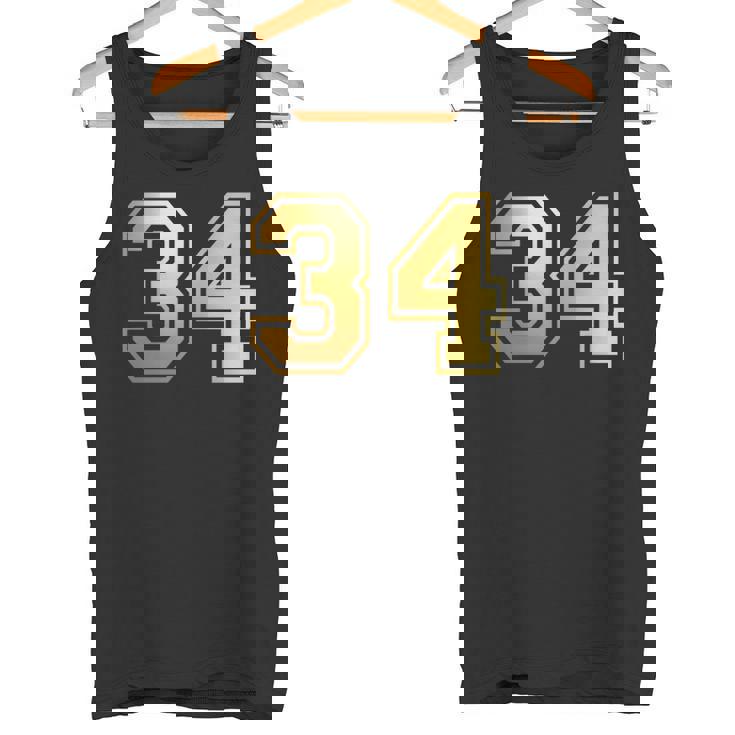 34 ナンバー34 チーム スポーツ グラフィック 代表チームのマッチング 長袖tシャツ タンクトップ