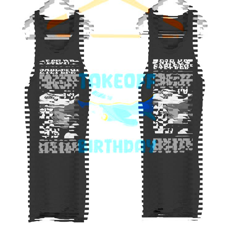 3歳の誕生日飛行機 パイロット固定シートベルト離陸飛行機 タンクトップ