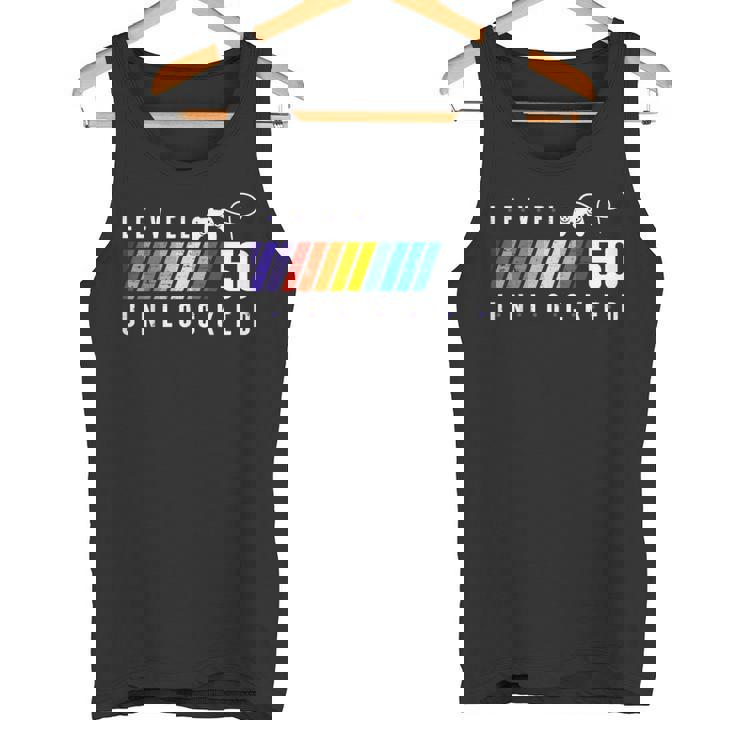 50歳の誕生日 ゲーマーボーイまたはゲーマーガール レベル50 アンロック タンクトップ