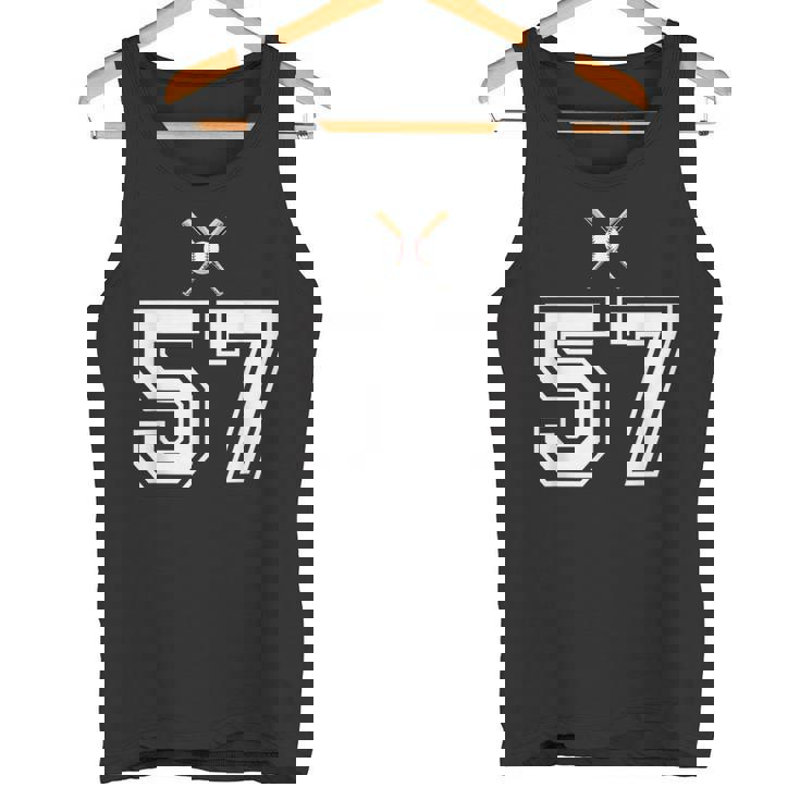 57 番 野球スタイル ヴィンテージホワイト タンクトップ