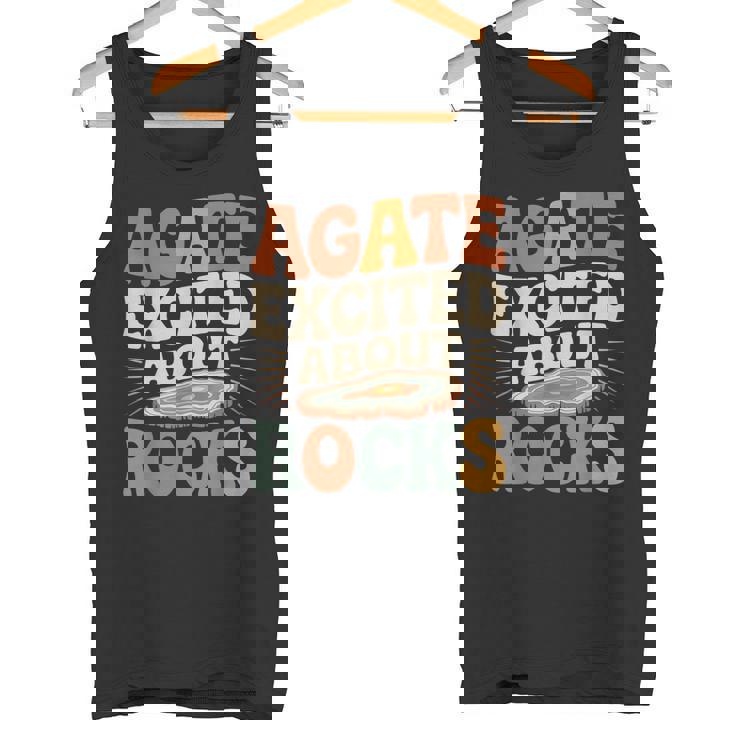 Agate Excited About Rocks ロック地質学オタク タンクトップ