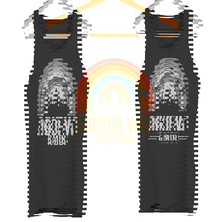 Angkor Wat Cambodia Retro Rainbow And Fun Vintage Temple Tank Top Tank Top