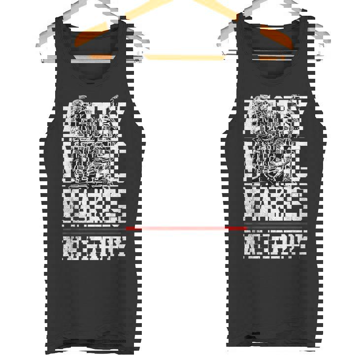 Angry Music Make Me Happy Heavy Metal Metalheads タンクトップ