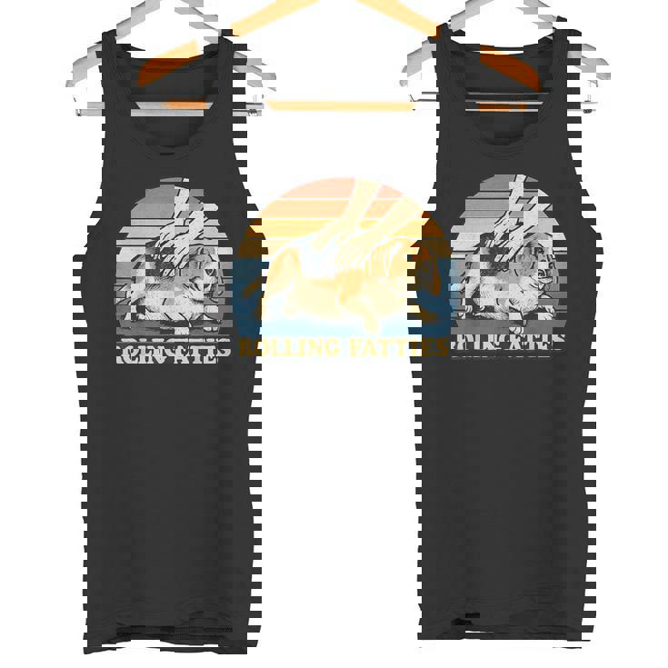 Beagle Rolling Fatties 駄洒落ジョーク 犬好き タンクトップ