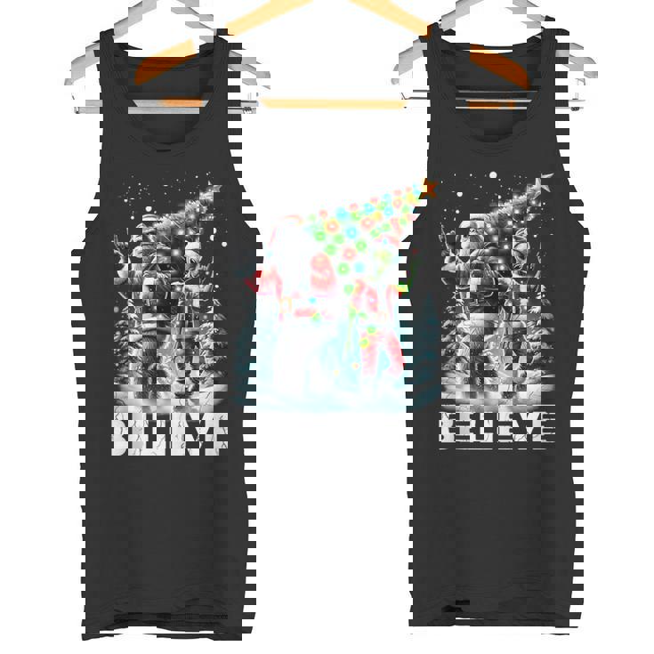 Believe Alien And Bigfoot Christmas Tank Top Tank Top