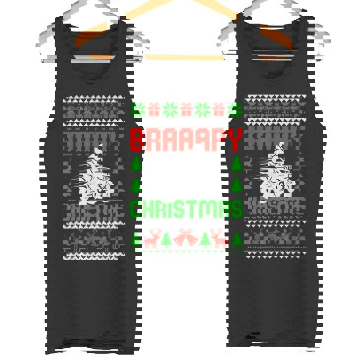Braaapy Christmas Dirt Bike Ugly Sweater Christmas Motocross Tank Top