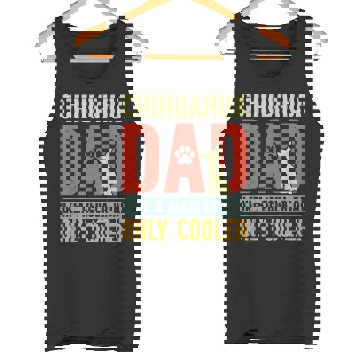 Chihuahua Papà Divertente Festa Del Papàintage Per Proprietario Cane Canotta