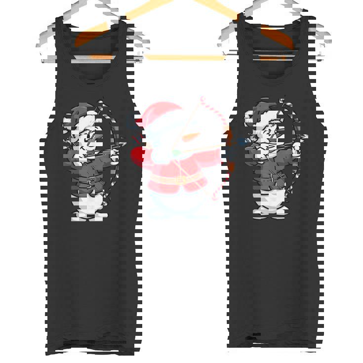 Christmas Snowman Santa Hat Archery Bow And Arrow Tank Top