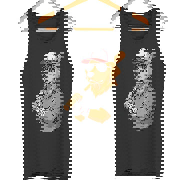 Cool Sports Dog Baseball Theme Playful Puppy Vibes Tank Top