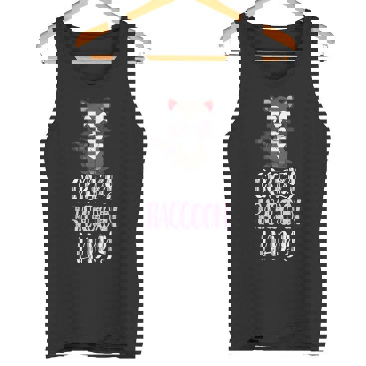 Crazy Raccoon Lady Raccoon Lovers タンクトップ