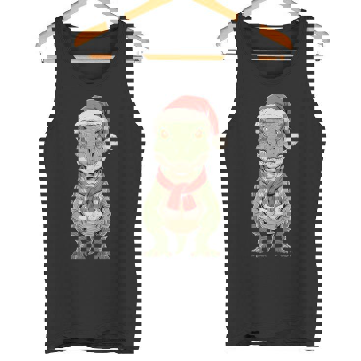Cute Christmas Velociraptor Santa Raptor Dinosaur Tank Top Tank Top