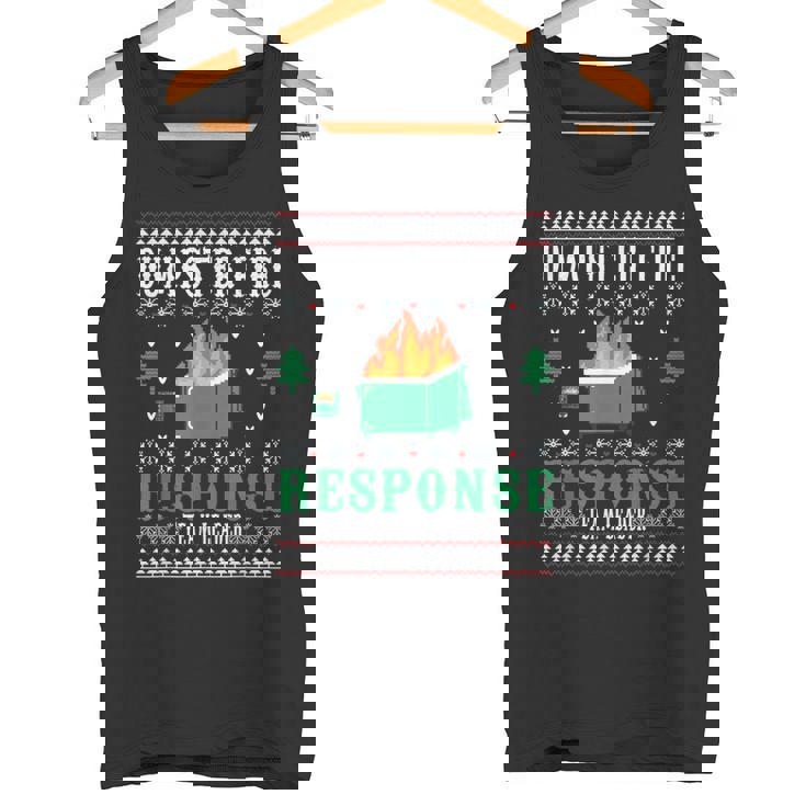 Dumpster Fire Response Team Leader Christmas Ugly Sweater Tank Top