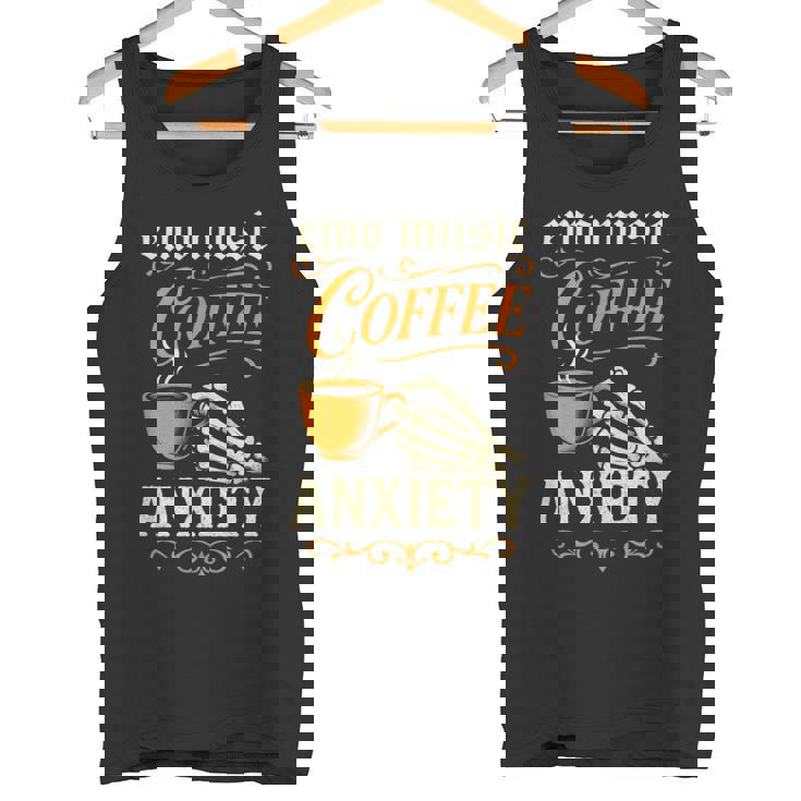 Emo Music Coffee Anxiety Rock Goth Grunge Tank Top