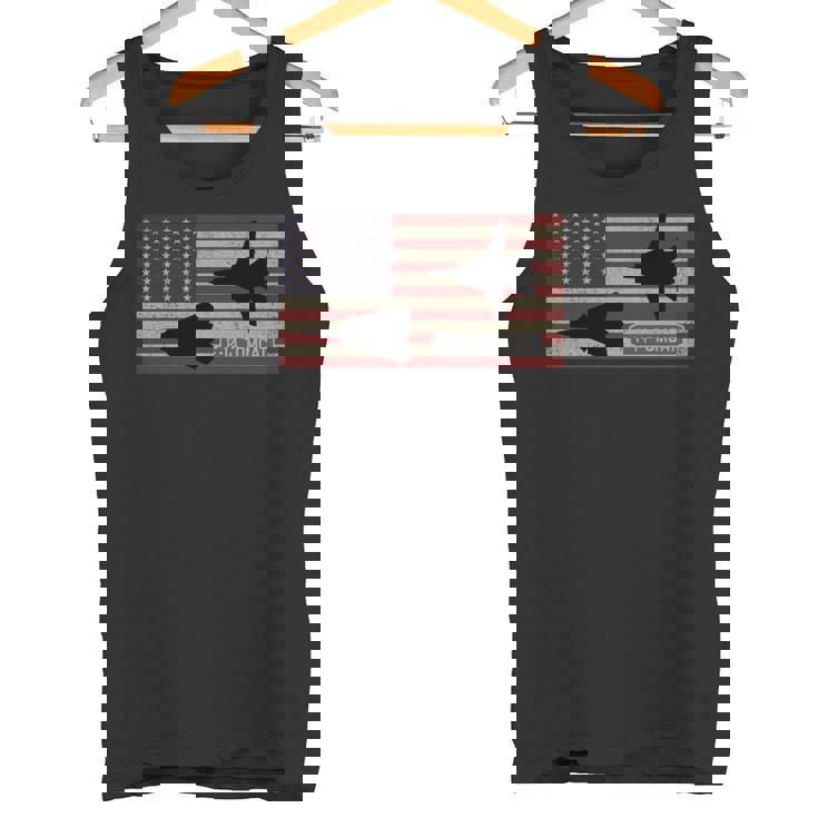 F-14 トムキャット ジェット戦闘機 アメリカの国旗 長袖tシャツ タンクトップ