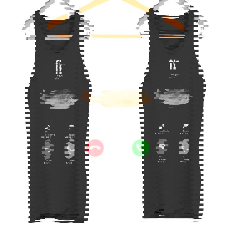 Fih Calling Accept Or Decline 面白い釣りミーム フィッシャーマン タンクトップ