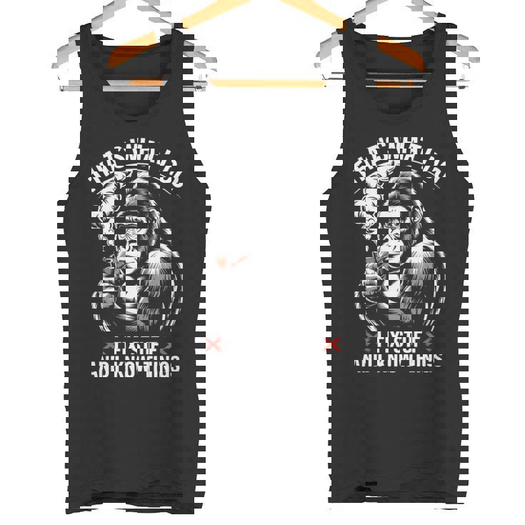 aying I Know Things 皮肉 ギャグ パンゴリラ レディース メンズ 長袖tシャツ タンクトップ