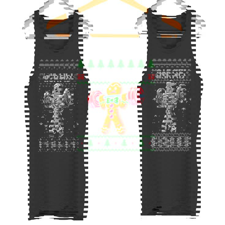 Gingershred Gym Christmas Ugly Sweater Gingerbread Workout Tank Top