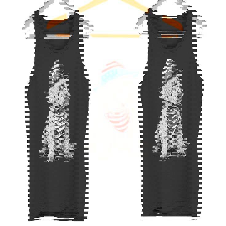 Goldendoodle 7月4日 愛国的 ゴールデンドゥードル 犬 タンクトップ