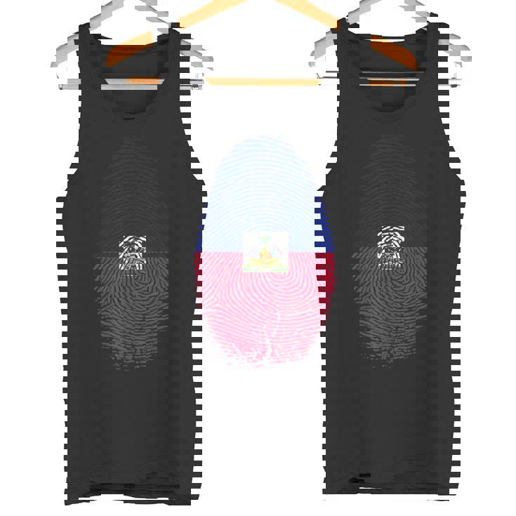 Haiti Flag Fingerprint Haitian For Haitians タンクトップ