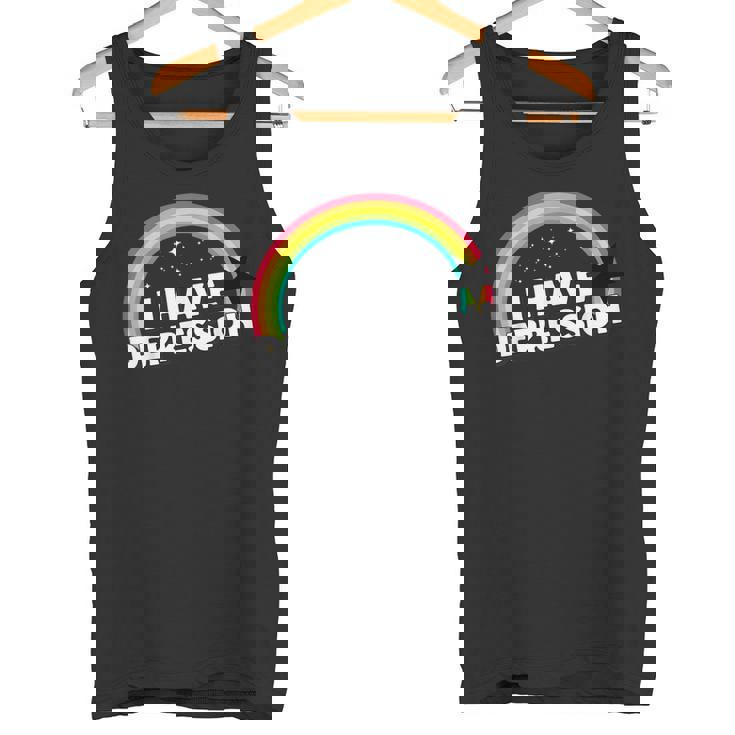 I Have Depression 面白いメンタルヘルスリマインダーギフト タンクトップ