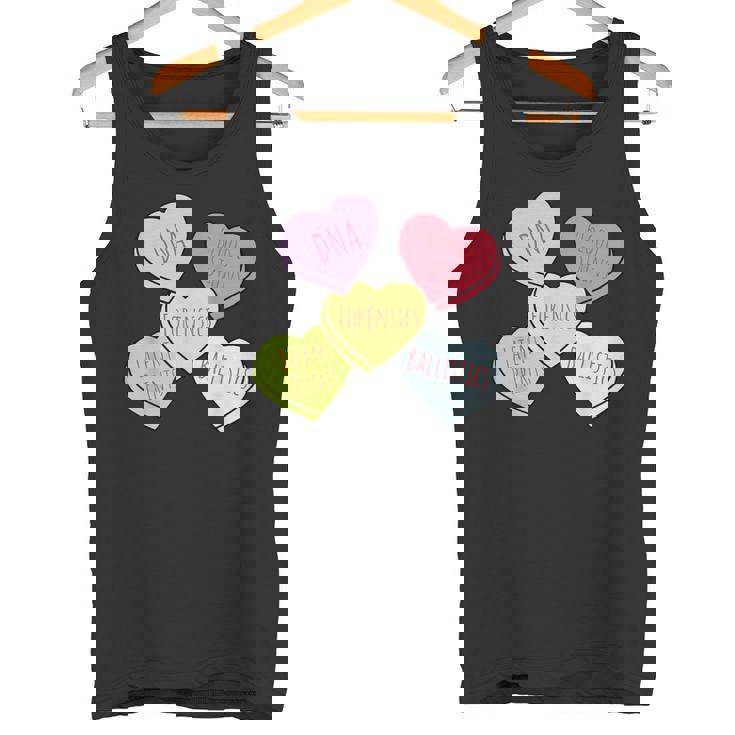 Heart Candy Forensics Science Valentines Scene Investigation Tank Top