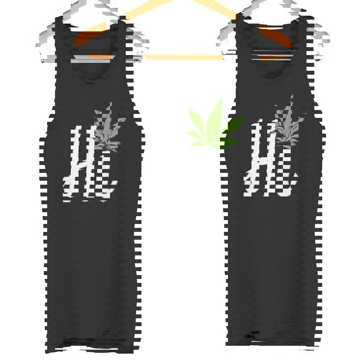 Hi Hello マリファナの葉 ハッピーファニー大麻 ウィード パイナップル タンクトップ