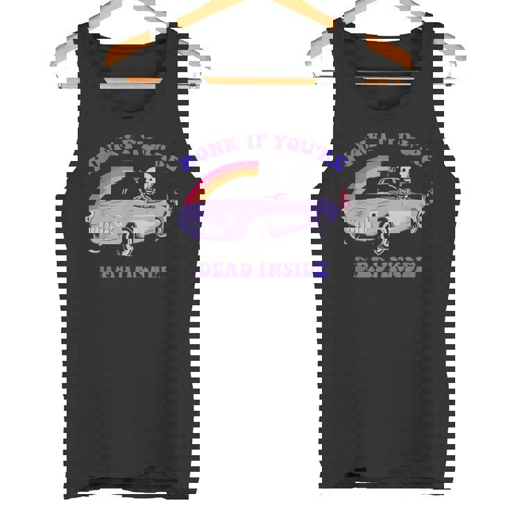 Honk If You're Dead Inside デザイン タンクトップ