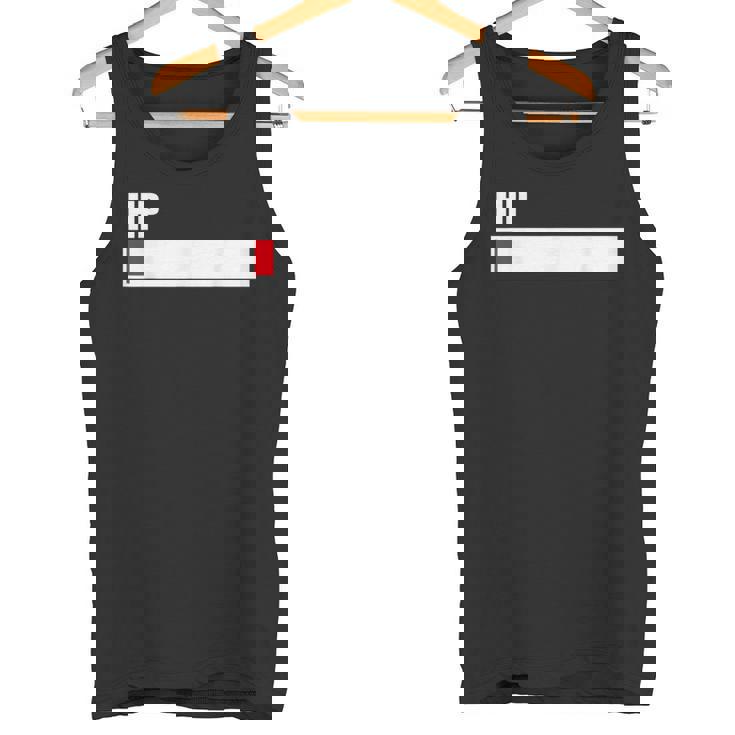 Hpが残りわずか 体力がない 限界 おもしろ ユーモア ゲーム Hpバー 黒 他カラー メンズ レディース 大きいサイズ タンクトップ