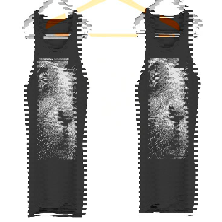 Hypnotic Rabbit Weird Eyes Odd Weirdcore Spooky Halloween Tank Top Tank Top
