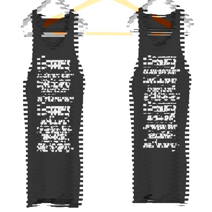 I'morry Foraysorry Beingorry おかしな謝罪 タンクトップ