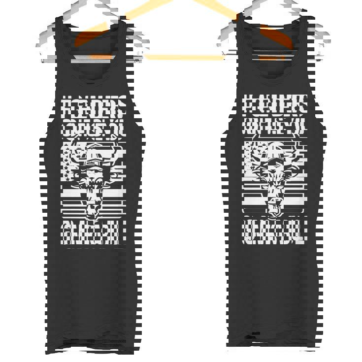 If Genders Confuse You Go Milk A Bull Usa 国旗 アメリカ 長袖tシャツ タンクトップ