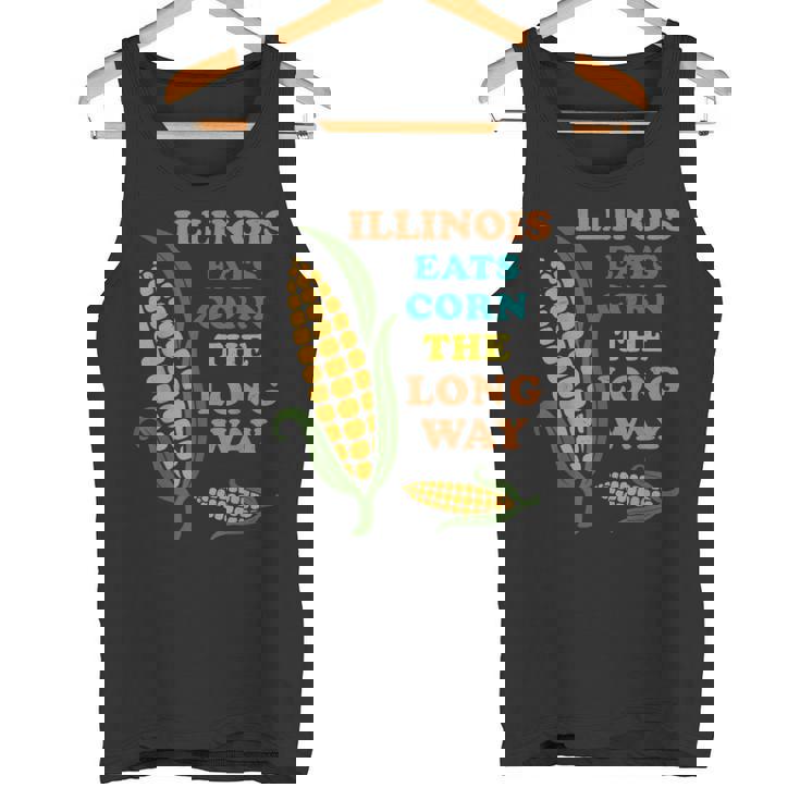 Illinois Eats Corn The Long Way Sarcastic Tank Top