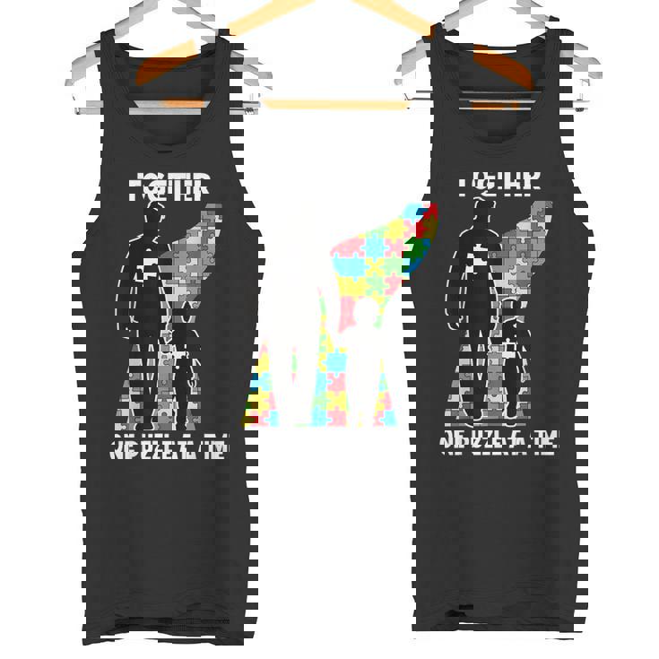 Insieme Orgoglioso Padre Figlio Autistico Ragazzi Autismo Consapevolezza Papà Canotta