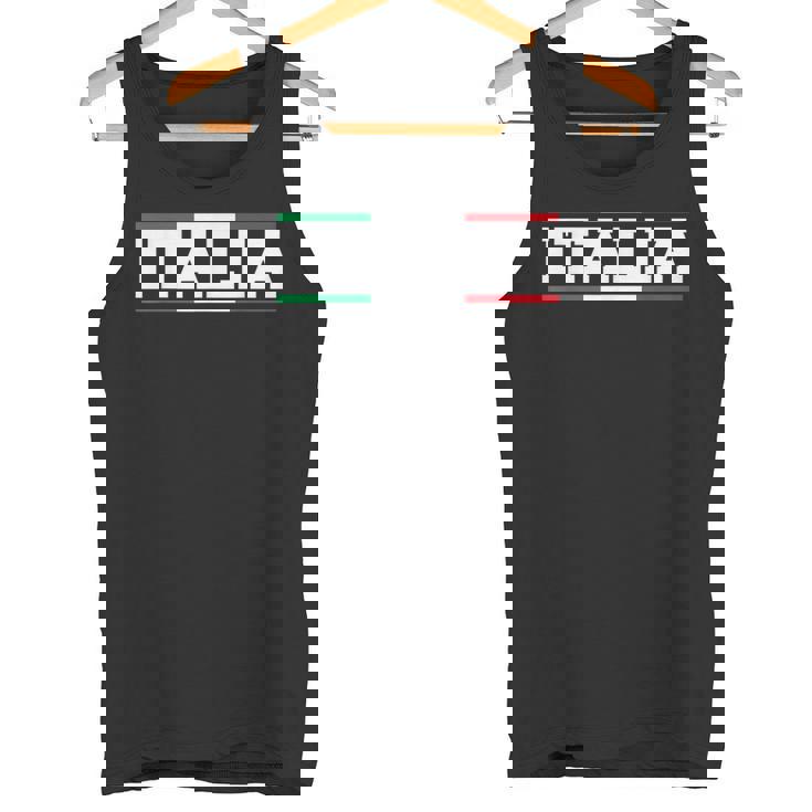 Italia Italian Flag Map Shield Badge Italy Sports Soccer Fan Tank Top