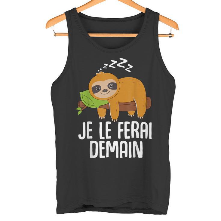 Je Peux Pas J'ai La Flemme Cadeau Rigolo Humour Paresseux Débardeur e
