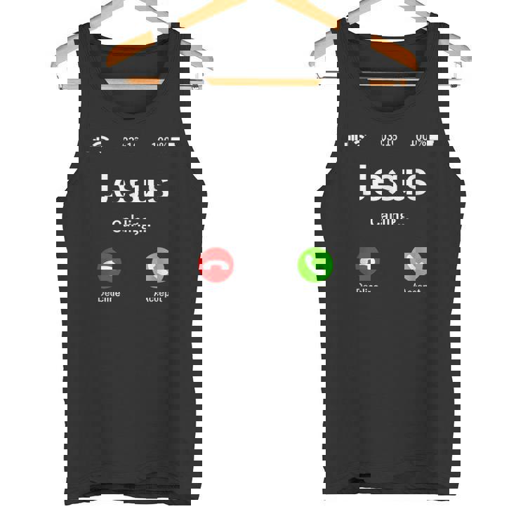 Jesus Is Calling 面白いイエスキリストギフト タンクトップ